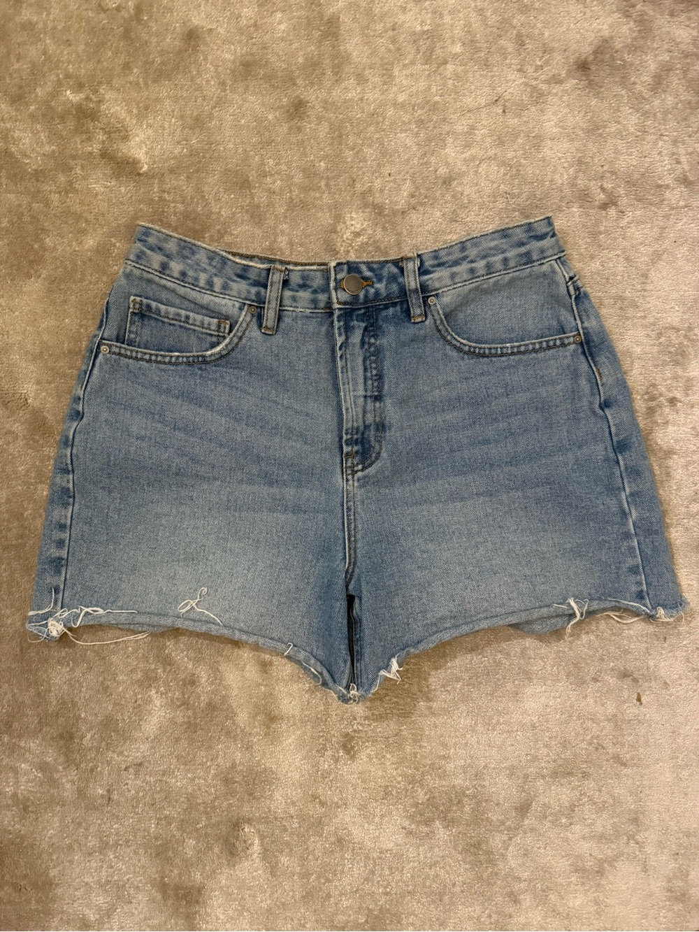High-Rise Blue Denim Women’s Shorts